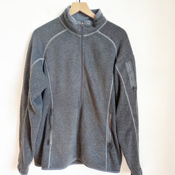 Men's Full Zip Kuhl Gray Jacket Fleece Size Large Alfpaca7 - Picture 1 of 2